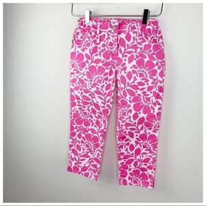 Mini Boden Kids Pink/White‎ Floral Print Pants 10yr